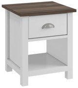 WOODWELL Ε740,3LUXOR Κομοδίνο Απόχρωση Καρυδί - Άσπρο 45x40x50cm Ε740,3