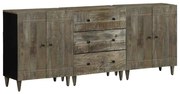 vidaXL 3 τεμαχίων Sideboards ανοιχτό γκρι μασίφ ξύλο Mango