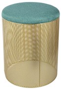 Artekko Stool Τραπεζάκι Βοηθητικό/Σκαμπώ Μεταλλικό Χρυσό/Γαλάζιο (40x40x46)cm Artekko 19CF1264