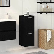 vidaXL Ντουλάπι Τοίχου Μπάνιου Μαύρη Δρυς 30x30x80 εκ, Κατασκευασμένο από Ξύλο