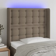 Κεφαλάρι Κρεβατιού LED Taupe 93x16x118/128εκ. Υφασμάτινο