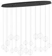 Κρεμαστό Φωτιστικό Οροφής 8xLED 5,4W Μαύρο Οβάλ Dimmable Espardello 390344 Eglo  390344 Μαύρο