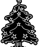 Σετ των 3 Intra απο ξύλο plywood 3mm-4mm πάχος – Χριστουγεννιάτικο δέντρο με μοτίβο αστεριών ξύλο DXF 15x15 cm INTRAVECTRY-MY547829