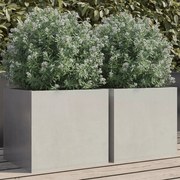 vidaXL Ζαρντινιέρες 2 τεμ. Ασημί 32x30x29 εκ. από Ανοξείδωτο Ατσάλι