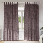 vidaXL Κουρτίνα με κουρτίνες 2 pcs Καφέ 225 x 140 εκ. Βελούδο