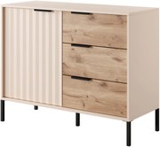 Μπουφές Rave Μπεζ+φυσικό Viking 104x82x40cm