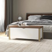 vidaXL Κουτί Αποθήκευσης Λευκό/Son. Δρυς 105x40x45εκ Μοριοσ. &amp;Μαξιλάρι