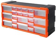 Tactix 320632 Κουτί Αποθήκευσης Πλαστικό, με 22 πλαστικά συρτάρια διάφανα 50 × 16 × 25cm