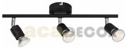 Φωτιστικό σποτ τριπλό μεταλλικό μαύρο ασημί λευκό MC634 ACA-MC634BK3-Μαύρο MC634BK3