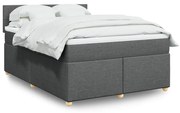 ΚΡΕΒΑΤΙ BOXSPRING ΜΕ ΣΤΡΩΜΑ ΣΚΟΥΡΟ ΓΚΡΙ 140X190 ΕΚ. ΥΦΑΣΜΑΤΙΝΟ 3288976