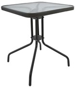 Τραπέζι Figo 60x60x72υεκ. Μεταλλικό Γκρι Με Γυάλινη Επιφάνεια