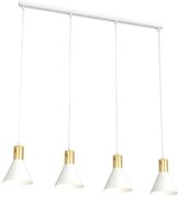 Κρεμαστό Φωτιστικό Οροφής 4xE27 90cm Rosa Emibig -1389/4-Λευκό-Χρυσό 1389/4