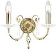 Απλίκα Φωτιστικό Τοίχου 2xE14  Κρύσταλλο Κ9  Aegean Elstead Lighting-AG2-POL-BRASS-Ορείχαλκος AG2-POL-BRASS