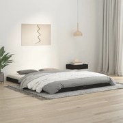 Σκελετός Κρεβατιού Μαύρος 150x200εκ Μασίφ Ξύλο Πεύκου King Size 823443