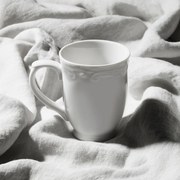 Κούπα Καφέ 340ml Πορσελάνινη Ανάγλυφη Estia Home Art Athénée White 07-13523
