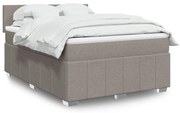 Κρεβάτι Boxspring με Στρώμα Taupe 140x200 εκ. Υφασμάτινο - Μπεζ-Γκρι