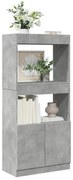 Ντουλάπι Γκρι Σκυρ. 63x33x140 εκ. από Επεξεργασμένο Ξύλο - Γκρι