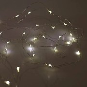 Vetur Σειρά 100 LED Ενδιάμεσο Λευκό 10m Timer Ασημί Σύρμα IP44 Μπαταρίας 9780703