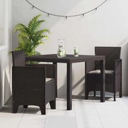 vidaXL Σετ τραπεζαρίας κήπου 3 pcs Καφέ 100 x 100 x 73 εκ