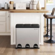 Κάδος Απορριμμάτων Τριπλός (60.8x35.3x56.8) Songmics 54lt LTB54L