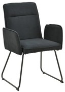 Πολυθρόνα Essential pakoworld ύφασμα μαύρο-πόδι μαύρο μεταλλικό 55.5x59x89εκ