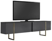 Megapap Έπιπλο Τηλεόρασης Luxe Ανθρακί - Χρυσό 180x30x50εκ.