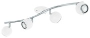Σποτ Τετράφωτη Ράγα L64cm 4xGU10 4x2,8w 4x250lm 3000Κ Ατσάλι Νίκελ-Λευκό Eglo Bimeda 31004