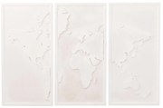 ΠΙΝΑΚΑΣ 3-ΠΤΥΧΟΣ WORLD MAP SANTORINI  MDF ΣΕ ΥΠΟΛΕΥΚΟ ΧΡΩΜΑ 180x4(πάχος)x120Υεκ.