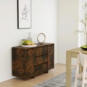 vidaXL Συρταριέρα με 3 Συρτάρια Καπνιστή Δρυς 120x41x75 εκ Μοριοσανίδα