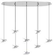Κρεμαστό Φωτιστικό Οροφής 8xLED 4,2W Πουλιά Οβάλ Dimmable Paratebueno Eglo 390401 Χρώμιο