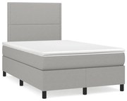 ΚΡΕΒΑΤΙ BOXSPRING ΜΕ ΣΤΡΩΜΑ ΑΝΟΙΧΤΟ ΓΚΡΙ 120X190 ΕΚ. ΥΦΑΣΜΑΤΙΝΟ 3269874