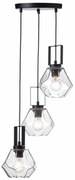 Φωτιστικό Οροφής Τρίφωτο Aca Diamondra V371483PC Black Matt/Clear