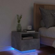 vidaXL Κομοδίνο με Φώτα LED Γκρι Σκυροδέματος 40 x 39 x 37 εκ.