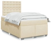 ΚΡΕΒΑΤΙ BOXSPRING ΜΕ ΣΤΡΩΜΑ ΚΡΕΜ 120X190 ΕΚ. ΥΦΑΣΜΑΤΙΝΟ 3290446