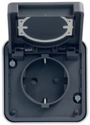 Πρίζα Σούκο Επίτοιχη Γκρι ΙΡ55 Cubyko WNC161 Hager-WNC161-Ανθρακί WNC161