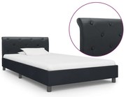 vidaXL Πλαίσιο Κρεβατιού Μαύρο 90 x 200 εκ. από Συνθετικό Δέρμα