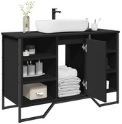 vidaXL Ντουλάπι Νιπτήρα Μπάνιου Μαύρο 91x35x60 εκ. Επεξεργασμένο Ξύλο
