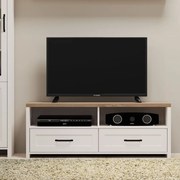 ΕΠΙΠΛΟ TV VERNE 137.9x45x52.1cm Λευκό-Φυσικός Δρυς - TO-VERNERTV2S