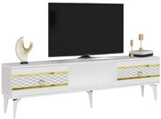 Έπιπλο Τηλεόρασης Pelin 475OLV2915 150x29,6x44,6cm White-Gold