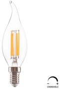 ΛΑΜΠΤΗΡΑΣ  ΣΤΥΛ ΦΛΟΓΑ LED FILAMENT 6W E14 3000K ΔΙΑΦΑΝΟ DIMMABLE