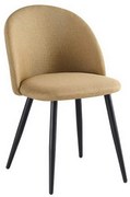 Καρέκλα Bella ΕΜ757,4 50x57x81cm Gold-Brown Σετ 4τμχ Μέταλλο,Ύφασμα