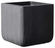 Κασπώ Πήλινο Τετράγωνο Stripe S A-9940-8 24x24x23cm Grey Supergreens Πηλός