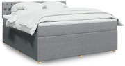 vidaXL Κρεβάτι Boxspring με Στρώμα Ανοιχτό Γκρι 180x200 εκ. Υφασμάτινο