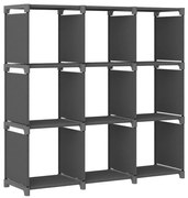 vidaXL Ραφιέρα με 9 Κύβους &amp; Κουτιά Γκρι 103x30x107,5 εκ. Υφασμάτινη