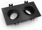 Χωνευτό Σποτ Οροφής Κινητό Διπλό 2xGU10 17,3x93 Lumen-21-04701261-Μαύρο 21-04701261