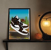 Ξύλινο Κάδρο Travis Scott Air Jordan 1 30X40cm SNK9