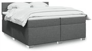 vidaXL Κρεβάτι Boxspring με Στρώμα Σκούρο Γκρι 200x200 εκ. Υφασμάτινο