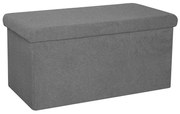 Σκαμπό-μπαούλο Forward ύφασμα μπουκλέ ανθρακί 76x38x38εκ Υλικό: FABRIC  MDF  NORMAL FOAM 257-000003
