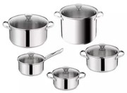 Tefal Daily Cook Σετ Μαγειρικά Σκεύη από Ανοξείδωτο Ατσάλι 10τμχ H054AS55