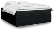 vidaXL Κρεβάτι Boxspring με Στρώμα Μαύρο 180x200 εκ. Υφασμάτινο